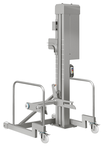 Подъемник мачтовый электрический для чан-тележек