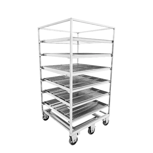 Рама с сетками и поддонами для обжарки шестиярусная