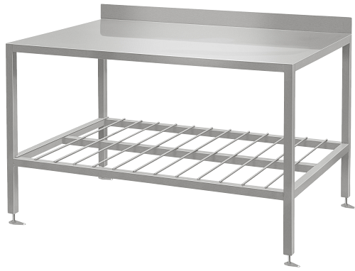 Стол из нержавеющей стали с полкой