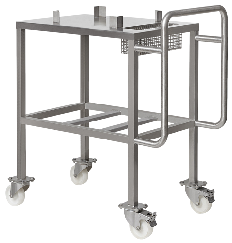 Тележка для мясорубки с корзинкой под запчасти