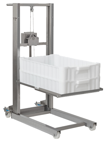 Тележка для ящиков с ручным подъемником
